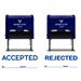 ACCEPTED / REJECTED By Date Self Inking Rubber Stamp - 2 PACK (Blue Ink) Large
