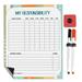 Inkdotpot MagneticWhiteboard My Responsibilities ChoreChart ForRefrigerator- Dry Erase Behavior Chart For Kids Responsibility ChartWith 2 Fine Tip Marker & Eraser