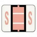 Smead A-Z Color-Coded Bar-Style End Tab Labels Letter S Pink 500/Roll