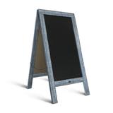 HBCY Creations Vintage Rustic Blue Wooden A-Frame Chalkboard / Sidewalk Chalkboard Sign / Large 40 x 20 Sturdy Sandwich Board / A Frame Restaurant Message Board