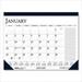 House of Doolittle-1PK Recycled Two-Color Monthly Desk Pad Calendar with Notes Section 18.5 x 13 Blue Binding/Corners 12-Month (Jan-Dec): 2022