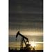 Silhouette of Pump Jack At Sunrise with Sun Burst & Colourful Clouds in The Sky - Alberta Canada Poster Print by Michael Interisano 24 x 38 - Large