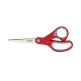 Multi-Purpose Scissors 8 Long 3.38 Cut Length Gray/red Straight Handle | Bundle of 10 Each