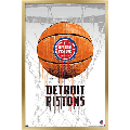 NBA Detroit Pistons - Drip Basketball 21 24.25 x 35.75 Framed Poster by Trends International