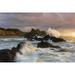 Large waves crashing against the sea stacks along the beach of Seal Rock. Poster Print by Sheila Haddad (18 x 24)