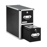 Vaultz 2-Drawer CD File Cabinet Holds 330 Folders or 120 Slim/60 Standard Cases Black