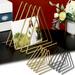 Travelwant 1/2Pcs File Organizer Triangle File Storage Holder Racks Iron Desktop Magazine Organizer Iron Desktop Storage Book Rack Bookshelf Copper Magazine Newspaper Holder Art