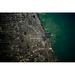 Satellite view of Chicago and Lake Michigan Illinois USA Poster Print by Panoramic Images (36 x 24)