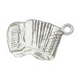 Sterling Silver 24 Unisex 1.5mm Box Chain 3D Accordian Musical Instrument Pendant Necklace