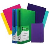 JAM Back To School Assortments Purple Heavy Duty Folders (4) 1.5 inch Binders (2) & a Purple Journal (1) 7 Items Total