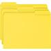 Smead File Folders with Reinforced Tab Letter - 8 1/2 x 11 Sheet Size - 1/3 Tab Cut - Top Tab Location - Assorted Position Tab Position - 11 pt. Folder Thickness - Yellow - 1.09 oz - Recycled - 100