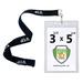 10 Pack - Clear Vertical Large Credential ID Badge Holders (3 1/2 x 5 1/4) with Lanyards by Specialist ID (4x6 Outside) (Black VIP)