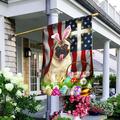 Pug Dog Easter American Flag - Garden Flag (11.5 x 17.5 )