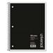 6PK Universal UNV66600 Wirebound Notebook 1 Subject Medium/College Rule Black Cover 11 x 8.5 100 Sheets