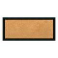 Amanti Art Natural Cork Board Wood Framed Mezzanotte Black Bulletin Board 32 in. x 14 in.