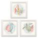 Gango Home Decor Coastal Sea Life I III & IV by Sara Zieve Miller (Ready to Hang); Three 12x12in White Framed Prints