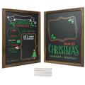 Excello Global Products Wooden Chalkboard 13 by 17 in Photo Frame Christmas Decoration with White Chalks Version 1 Set of 2 Boards - EGP-HD-0238