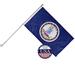 Virginia State Flag and 6ft Flagpole with Wall Mounting Bracket - 3ft x 5ft Knitted Polyester Flag State Flag Collection Flag Printed in The USA
