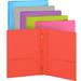 Enday Folder with Pockets and Prongs 2 Pocket Portfolio Folder for School and Office Red