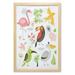 Birds Wall Art with Frame Tropical Themed Exotic Birds Alluring Keel-Billed Toucan Pinky Flamingo and Pelican Printed Fabric Poster for Bathroom Living Room 23 x 35 Multicolor by Ambesonne