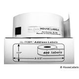 8 Rolls; 400 Labels per Roll of HouseLabels Compatible with Brother DK-1201 Address Labels (1-1/7 x 3-1/2 ; 29mm*90mm) -- BPA Free!