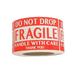 Infi-Touch Red Fragile Do Not Drop Handle with Care Thank You 3 x 5 Semi-Gloss Stickers - 1 Roll