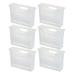 IRIS Open Storage Basket File Organizer Small White Clear Set of 6