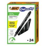 Bic Velocity Retr Gel Roller Ball Pen 0.7 mm Black Ink 24/Pk