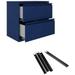 Hirsh 30 W 2 Drawer Metal Lateral File Cabinet Set Navy with Front to Back Rails