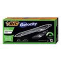 BIC Gel-ocity Quick Dry Gel Pen Retractable Medium 0.7 mm Black Ink Black Barrel Dozen (RGLCG11BK)