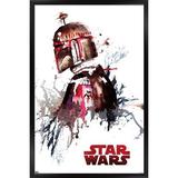 Star Wars: Original Trilogy - Boba Fett Watercolor Wall Poster 14.725 x 22.375 Framed