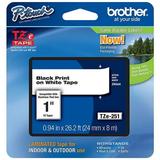 Genuine Brother 1 (24mm) Black on White TZe P-touch Tape for Brother PT-9500PC PT9500PC Label Maker