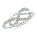 ANGARA Natural 0.27 Ct. Diamond Infinity Ring in 14K White Gold for Women (Ring Size: 6.5)