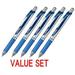 Pentel EnerGel Deluxe RTX Retractable Liquid Gel Pen 0.7mm Fine Line Metal Tip Blue Ink-Value set of 5