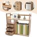 Wuzstar Desktop Bookshelf Organizer Office Makeup Bamboo Storage Display Shelf with 3 Drawers