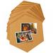 Wuffmeow Self-Adhesive Cork Board Tiles Mini Hexagonal Square Round Wall Bulletin Board with Push Pins Wooden Message Board Photo Wall Home Decoration