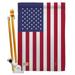 Breeze Decor BD-CY-HS-108184-IP-BO-D-US13-BD 28 x 40 in. USA Flags of the World Nationality Impressions Decorative Vertical Double Sided House Flag Set with Pole Bracket & Hardware