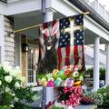 Black Labrador Easter American Flag - Garden Flag (11.5 x 17.5 )