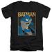 Batman Simple Bm Poster S/S Adult V-Neck T-Shirt 30/1 T-Shirt Black