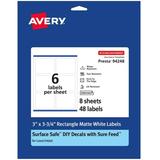 Avery Rectangle Labels 3 x 3-3/4 48 Removable Labels