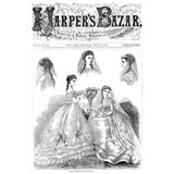 Women S Fashion 1868. /N Bridal Dresses And Coiffures. Wood Engraving From An American Newspaper 1868. Poster Print by (24 x 36)