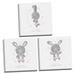 Lovely Grey White and Pink Beautiful Dancer Sweet Twirler and Pretty Ballerina Bunny Prints by Noonday Design; Nursery or Child s Room Decor; Three 12x12in Hand-Stretched Canvases