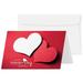 Jumbo Happy Valentineâ€™s Day Cards and Envelopes Beautiful and Romantic Love Greetings for Husband Wife Boyfriend or Girlfriend | 8.5 x 5.5â€� (When Folded) | 2 Per Pack (Red and White Hearts)