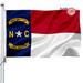 North Carolina State Flag Double Sided 3x5 Outdoor- Heavy Duty United States North Carolina NC Flags Banner with 2 Brass Grommets 4 Rows Stitched