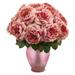 Nearly Natural Rose Artificial Arrangement in Rose Colored Vase