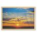 Yellow and Blue Wall Art with Frame Dramatic Sunset Horizon View Amongst Clouds Idyllic Weather Dreamy Scene Printed Fabric Poster for Bathroom Living Room 35 x 23 Orange Blue by Ambesonne