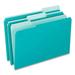 Pendaflex Interior File Folders 1/3-Cut Tabs: Assorted Letter Size Aqua 100/Box