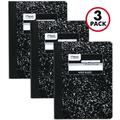 Mead Wide Ruled Comp Book - 100 Sheets - 100 Pages - Sewn - 9 3/4 x 7 1/2 - 9 x 7 0.5 - Black Marble Cover - Multiplication Table Conversion Table Reference Page - 3 / Pack | Bundle of 5