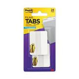 5PK Post-it Solid Color Tabs 1/5-Cut White 2 Wide 24/Pack (70005080844)