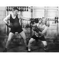 Silent Film Still: Boxing./Ngunboat Smith (Left) And Chester Conklin Spar. Poster Print by (18 x 24)